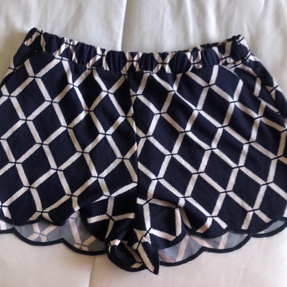 Blue and white shorts